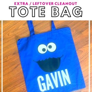 Cookie Monster Tote Bag - Personalized GAVIN